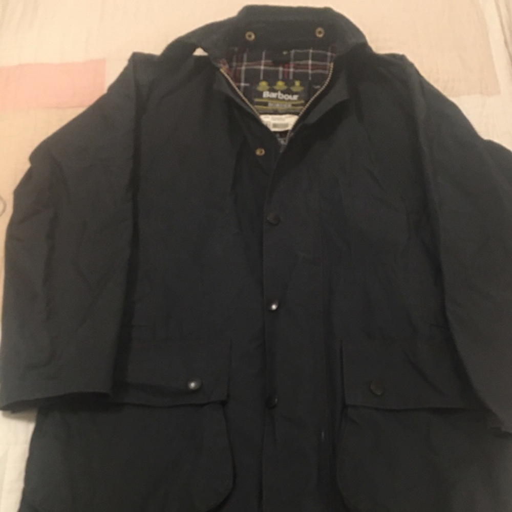 Barbour Border Waxed Jacket Navy Men’s XL
